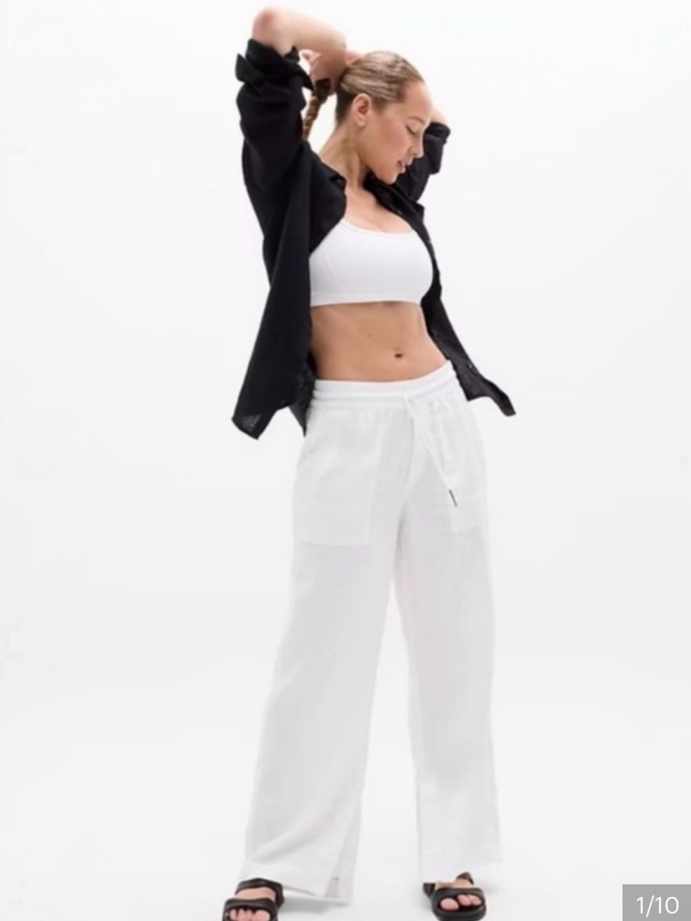 Athleta Retreat Linen Wide Leg Pants